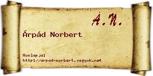 Árpád Norbert névjegykártya